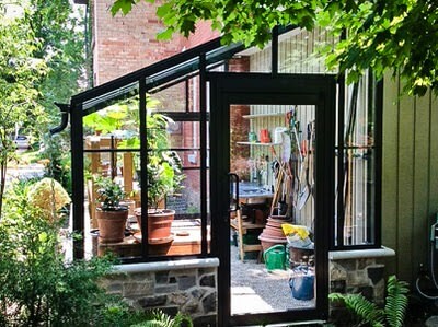 Glass Lean-to Greenhouse